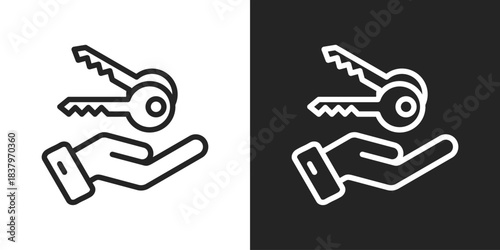 ownership Icon In Black And White Line Style