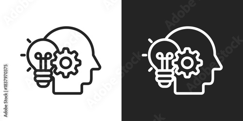 innovation Icon In Black And White Line Style