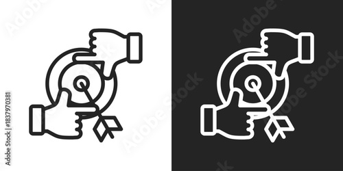 focus Icon In Black And White Line Style