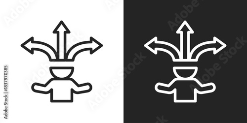 flexibility Icon In Black And White Line Style