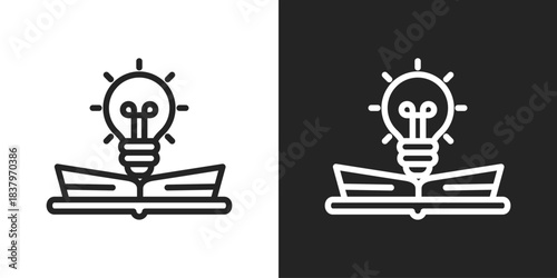 knowledge Icon In Black And White Line Style