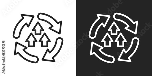 continuous improvement Icon In Black And White Line Style