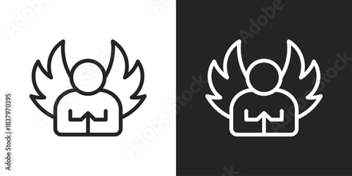 humility Icon In Black And White Line Style