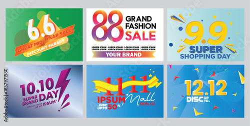 Big campain template set for web banner, background, wallpaper Design adobe illustrator