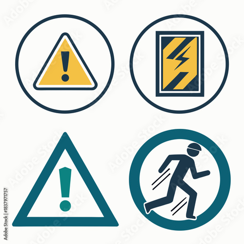 Free Download Minimal Industrial Safety Symbol Icon Set  White B Vector Icon Set - GFXLoad