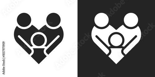 family Icon In Black And White Glyph Style