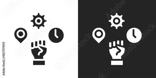 autonomy Icon In Black And White Glyph Style