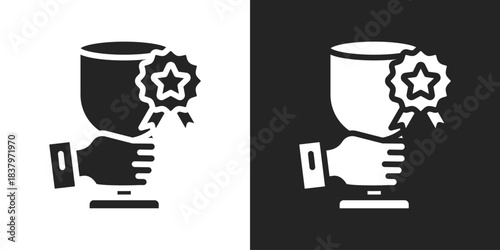 achievement Icon In Black And White Glyph Style