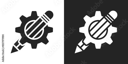 creativity Icon In Black And White Glyph Style
