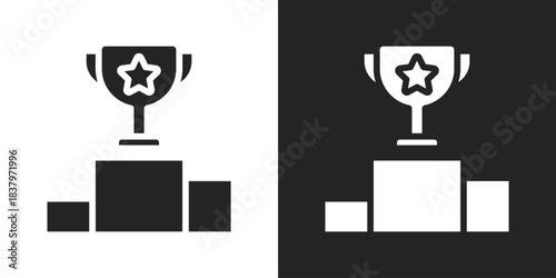 competitive Icon In Black And White Glyph Style