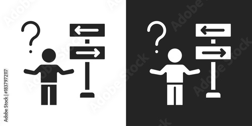 guidance Icon In Black And White Glyph Style