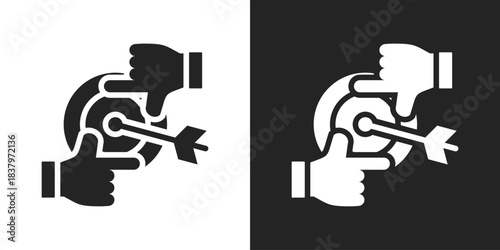 focus Icon In Black And White Glyph Style