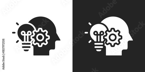 innovation Icon In Black And White Glyph Style