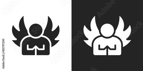 humility Icon In Black And White Glyph Style