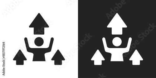 self improvement Icon In Black And White Glyph Style