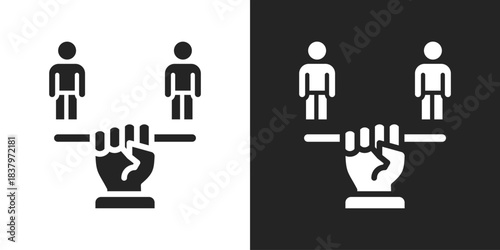 equality Icon In Black And White Glyph Style