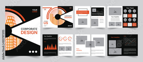 Corporate business Report brochure layout template design vector illustration
