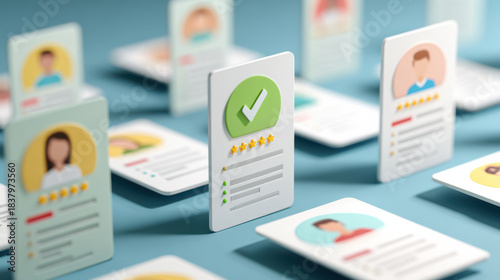 Candidate selection process with approved profile and five-star rating