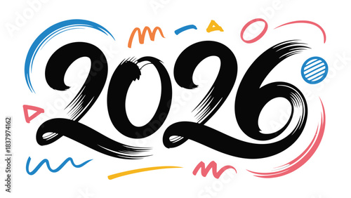 Vision of 2026: A vibrant and creative artistic representation of the upcoming year, a visually engaging and aesthetically appealing design.