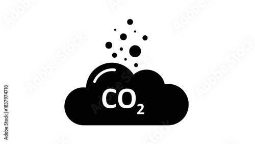 CO₂ Emissions Icon – Carbon Dioxide Cloud Pollution Symbol
