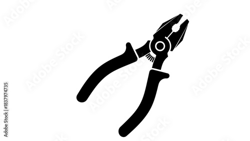 Pliers Tool Icon – Hand Grip Repair Equipment Silhouette