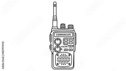 Walkie Talkie Icon – Two-Way Radio Communication Device Outline