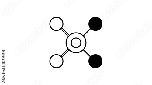 Molecule Structure Icon – Atomic Network Science Symbol