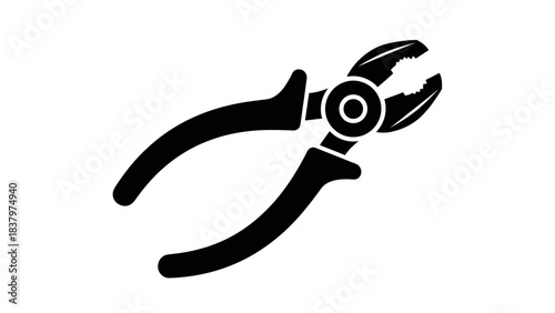 Pliers Tool Icon – Hand Grip Repair Equipment Silhouette