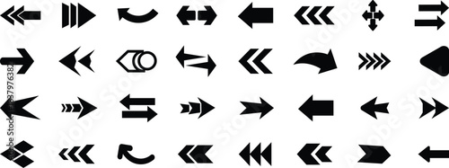 Arrow icon set. arrow. cursor. Modern simple arrows. collection, different arrow signs, black arrows icons.