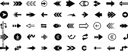 Arrow icon set. Arrow. Cursor. Black vector arrows icons. Collection different arrows sign. 