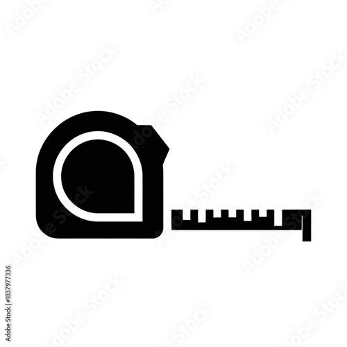 Measuring Tape Icon – Construction Measurement Tool Symbol for DIY, Building & Design