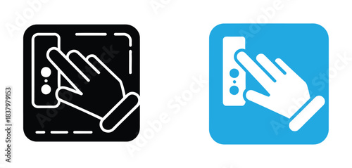 Access control icon. Smart Access Control Biometric Security Icon Digital Fingerprint Scanner City Gate Protection. Finger scan on access control isolated on background vector illustration.