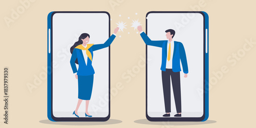 Virtual high five Connecting people through smartphone technology and digital communication