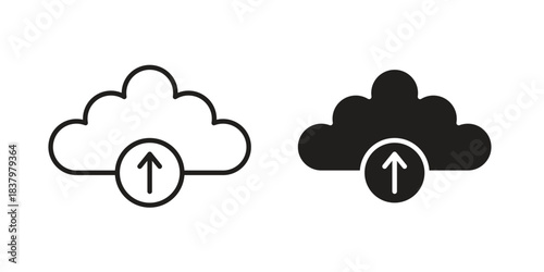 Upload to Cloud icons set. Pixel Perfect scalable icons.