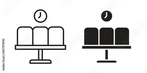 Waiting Room icons set. Pixel Perfect scalable icons.