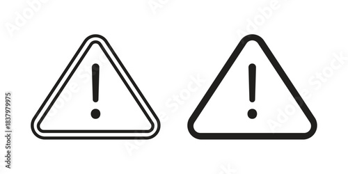 Warning icons set. Pixel Perfect scalable icons.