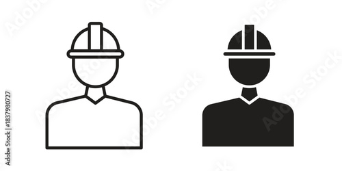 Worker icons set. Pixel Perfect scalable icons.