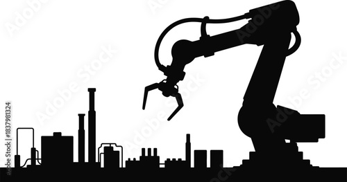 Construction excavator machine vector icon, heavy equipment industry concept, black flat silhouette, isolated scalable vector.