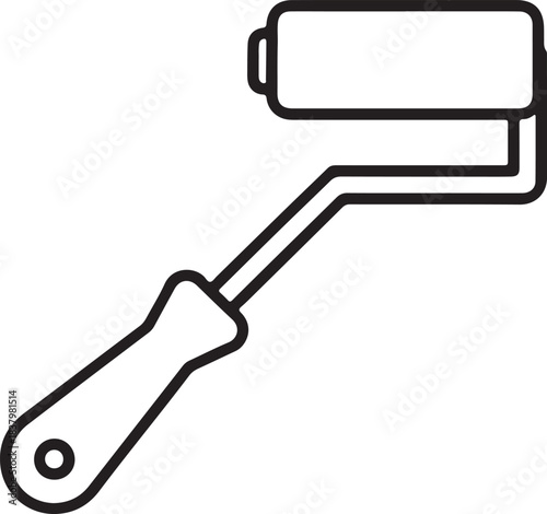 Illustration of a paint roller tool for home renovation and diy projects