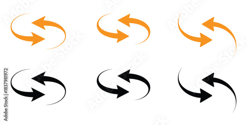 Refresh icon, repeat and reload arrow icon symbol convert button vector illustration. distinct circular arrow symbols representing refresh and sync operations.