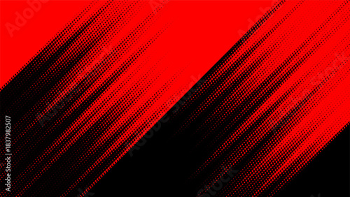 Halftone dots in red with grunge gradient texture. Modern pop art comic style modern background, ideal for sporty vector layouts and energetic visual concepts