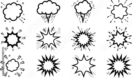 Comic Speech Bubbles and Explosion Burst Vector Collection