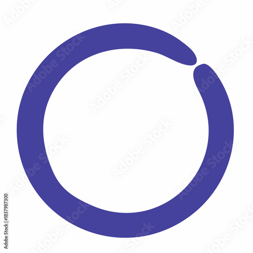 Indigo incomplete circle with rounded ends, suggesting connection or continuity