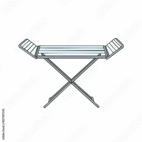 Simple, Foldable Clothes Drying Rack with Cross-Legged Support.