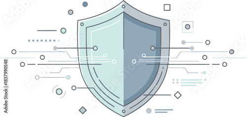 Modern digital shield concept for data security protection