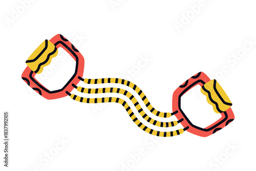 Resistance Band as Sport Equipment and Supply Colorful Element Vector Illustration