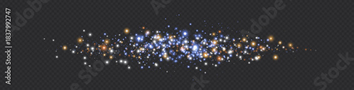 Glittering dots, particles, stars magic sparks. Vector particles on transparent background.