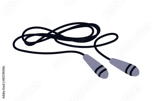 Skipping Rope as Sport Equipment and Supply Colorful Element Vector Illustration