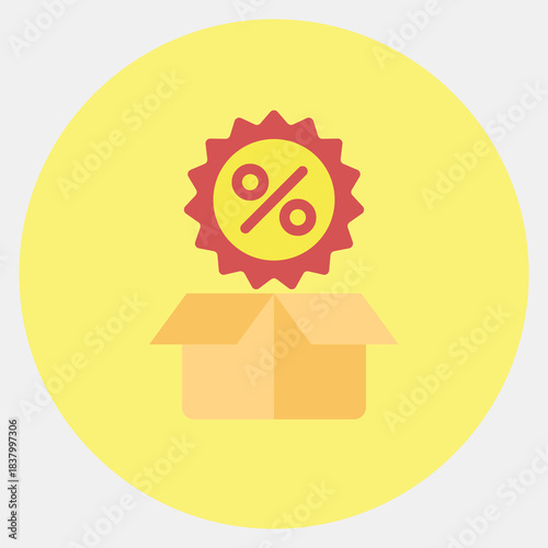 Icon box. Black Friday Sale elements. Icon in color mate style.