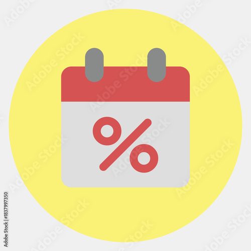 Icon calendar. Black Friday Sale elements. Icon in color mate style.